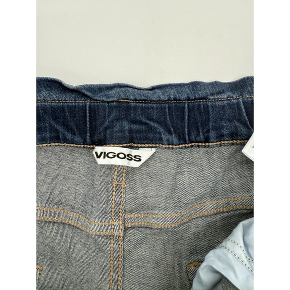 New Vigoss Jeans Womens 31 Blue Janis Stretch Medium Wash Elastic Waist Zip Fly - Picture 11 of 13